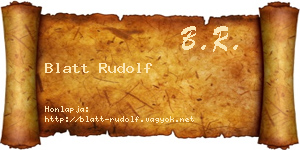 Blatt Rudolf névjegykártya